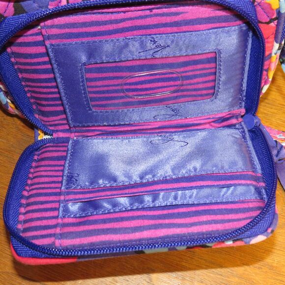 Vera Bradley Floral Multi Small Crossbody Wallet Purse Wristlet Bag - Picture 5 of 11